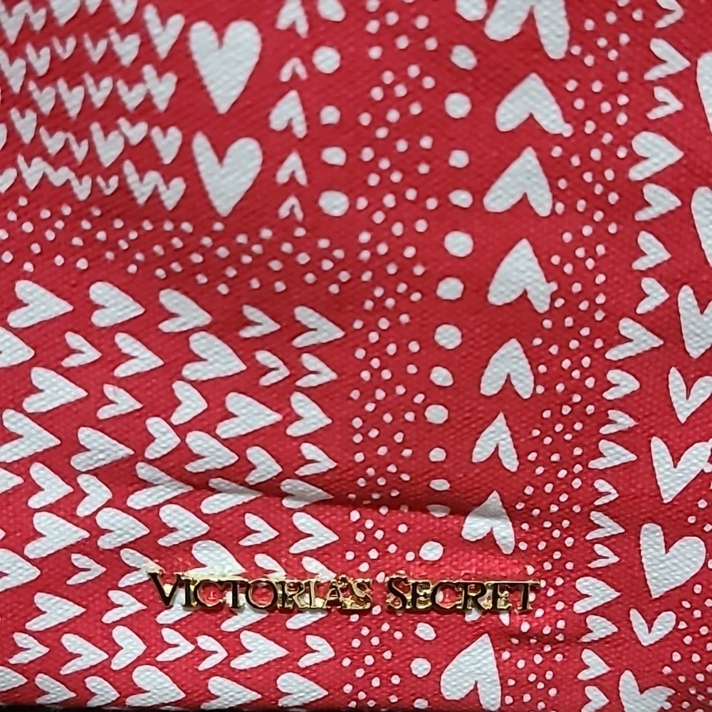 Victoria Secret 2016 Heart Design Canvas Organizer Pouch Bag Price Firm